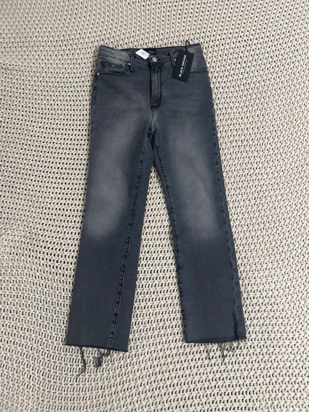 Black Orchid Vintage Rehab High Rise Straight Leg Jeans in Grey Wash